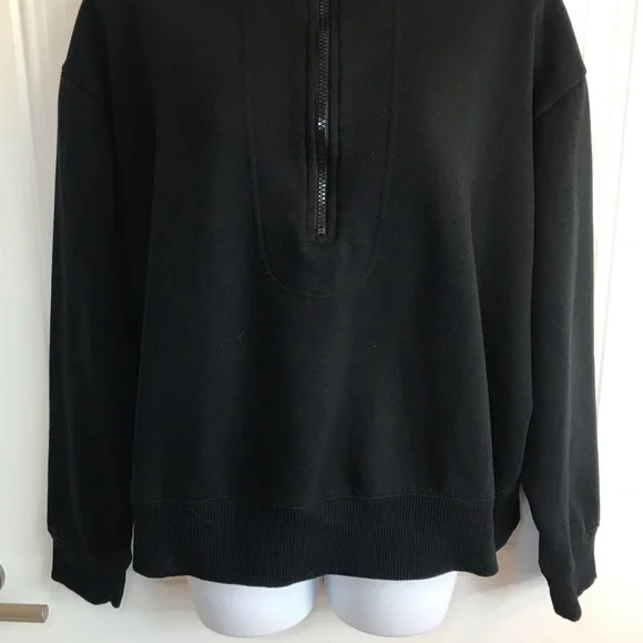 🔴 4/$15 A New Day Black mock neck 1/2 zip pullover sweatshirt size L in EUC - Picture 8 of 14